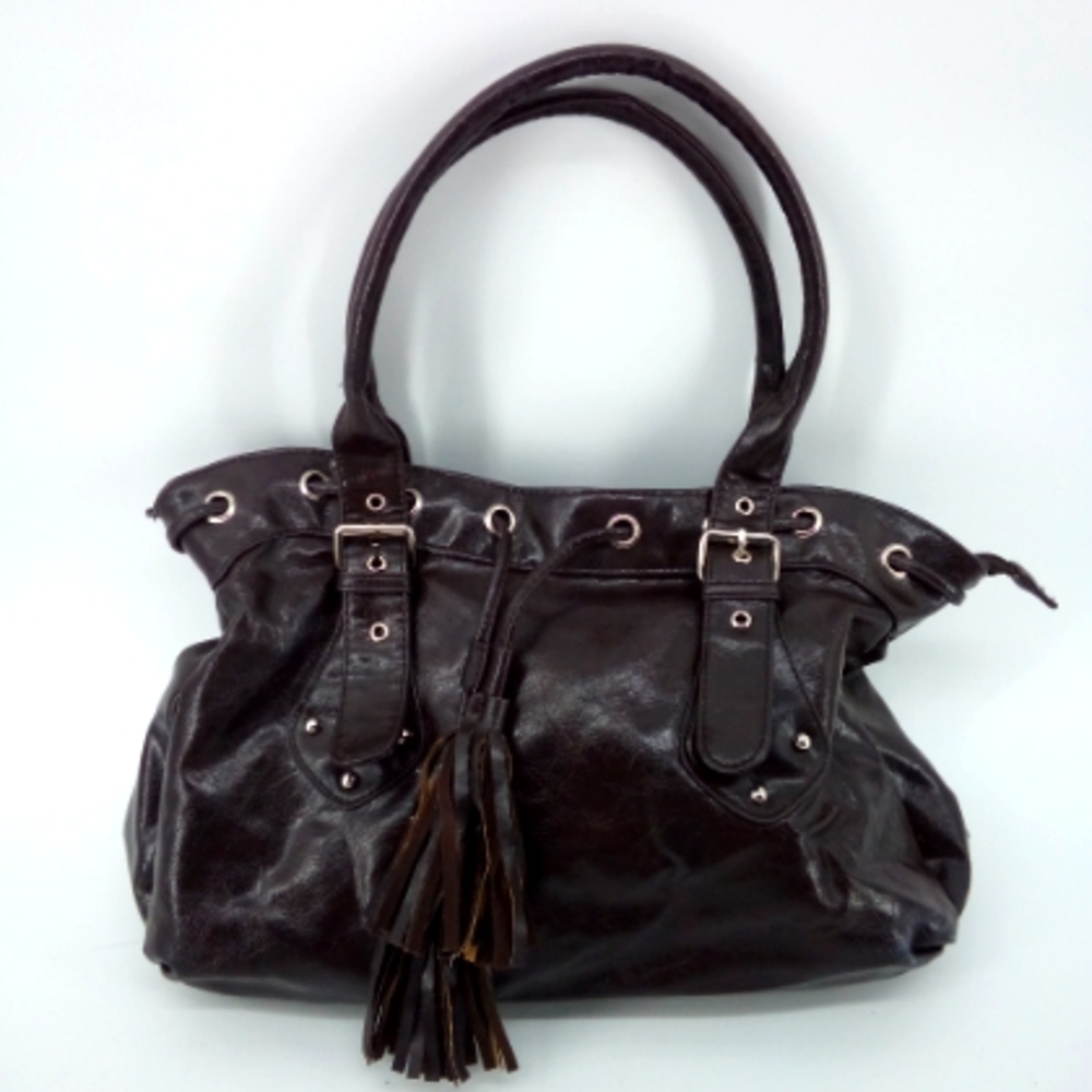 Vintage Vegan Brown Large Brown Tassel b. bag Bag Lightweight Rings Buckle